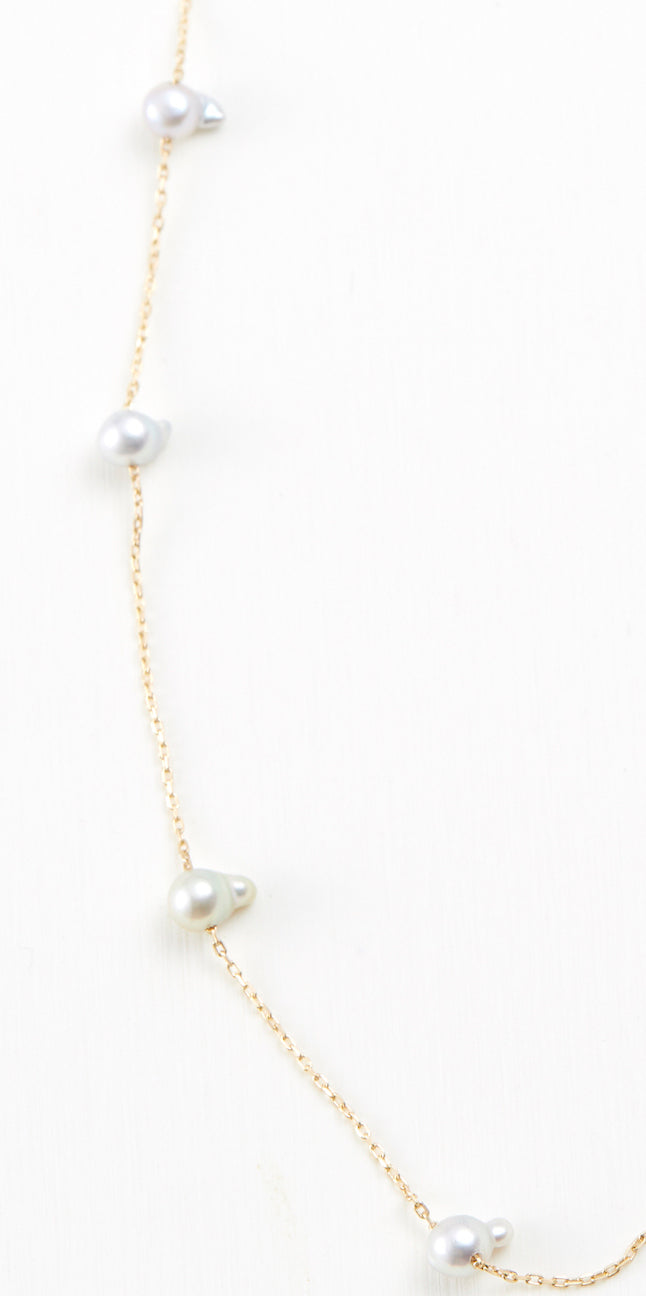 Baroque Akoya pearl station Necklace