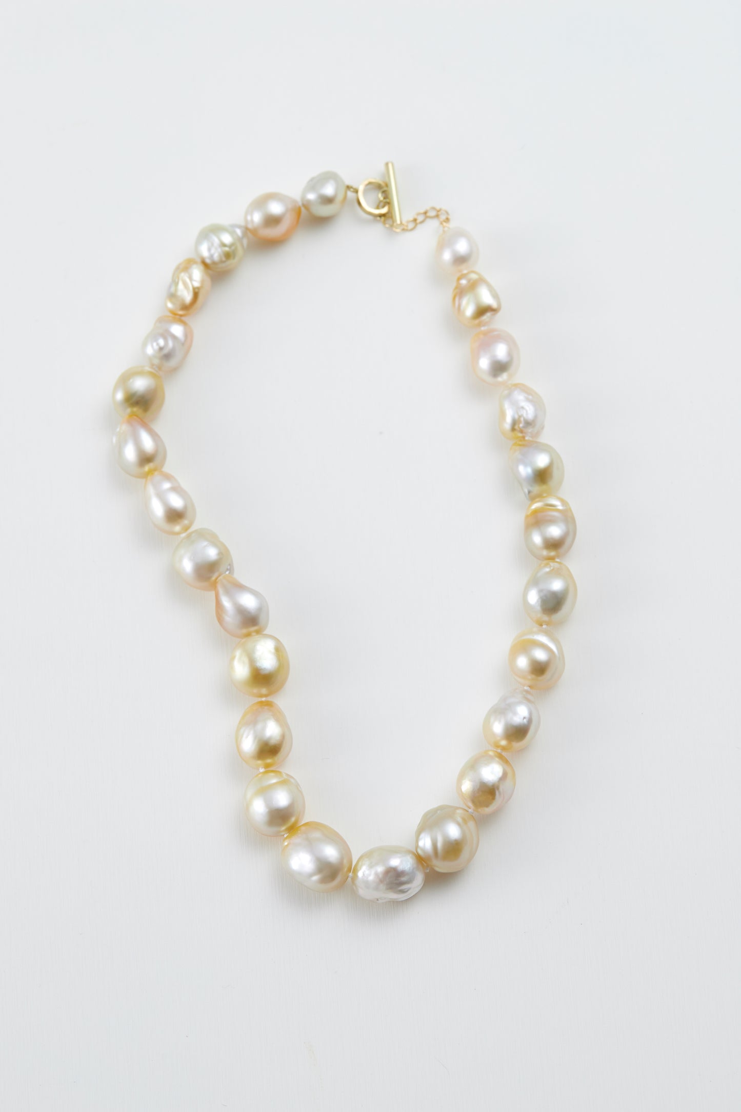 Baroque South Sea honey gold pearl Necklace