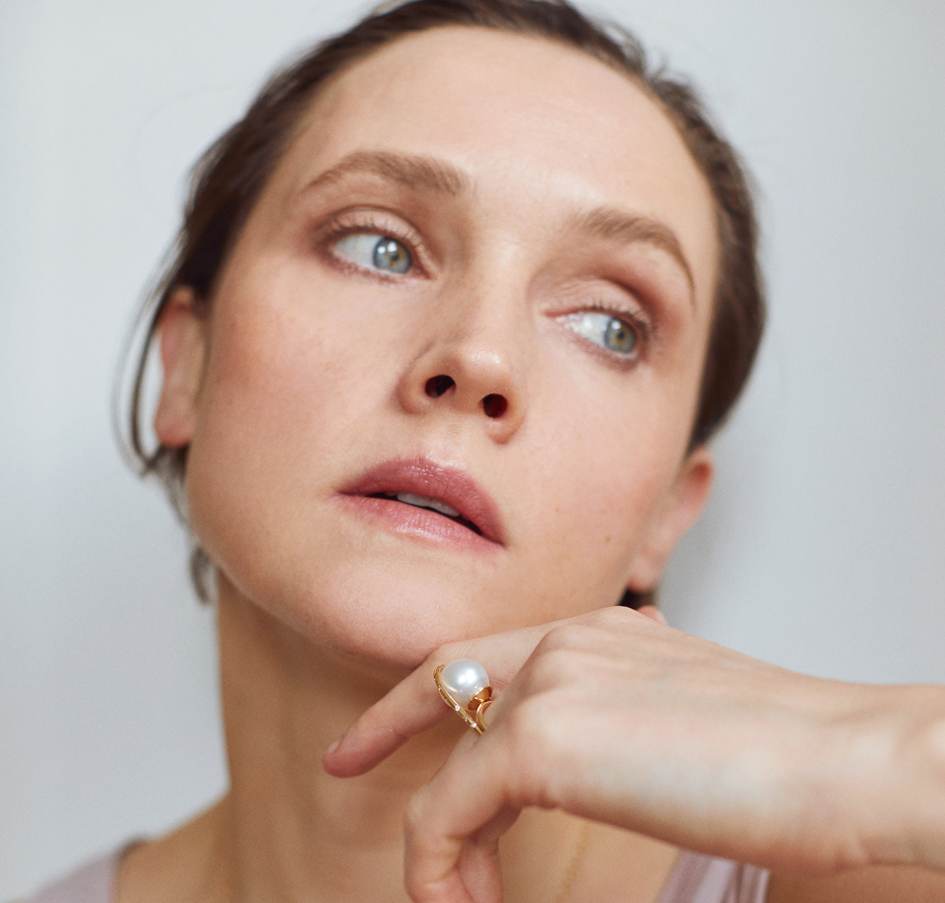 South Sea pearl Seed Ring with diamond