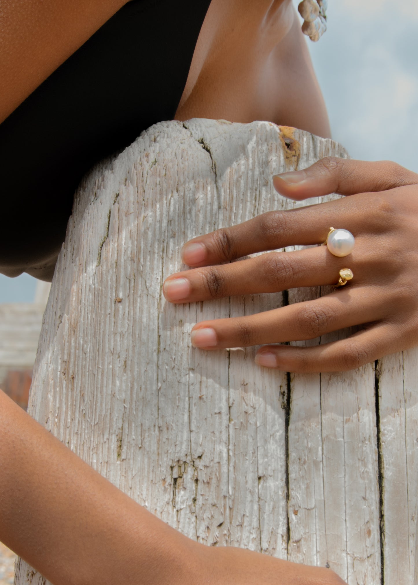 Paper Moon Ring -South Sea pearl